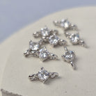 Sterling Silver Round Cubic Zirconia Connector Medium