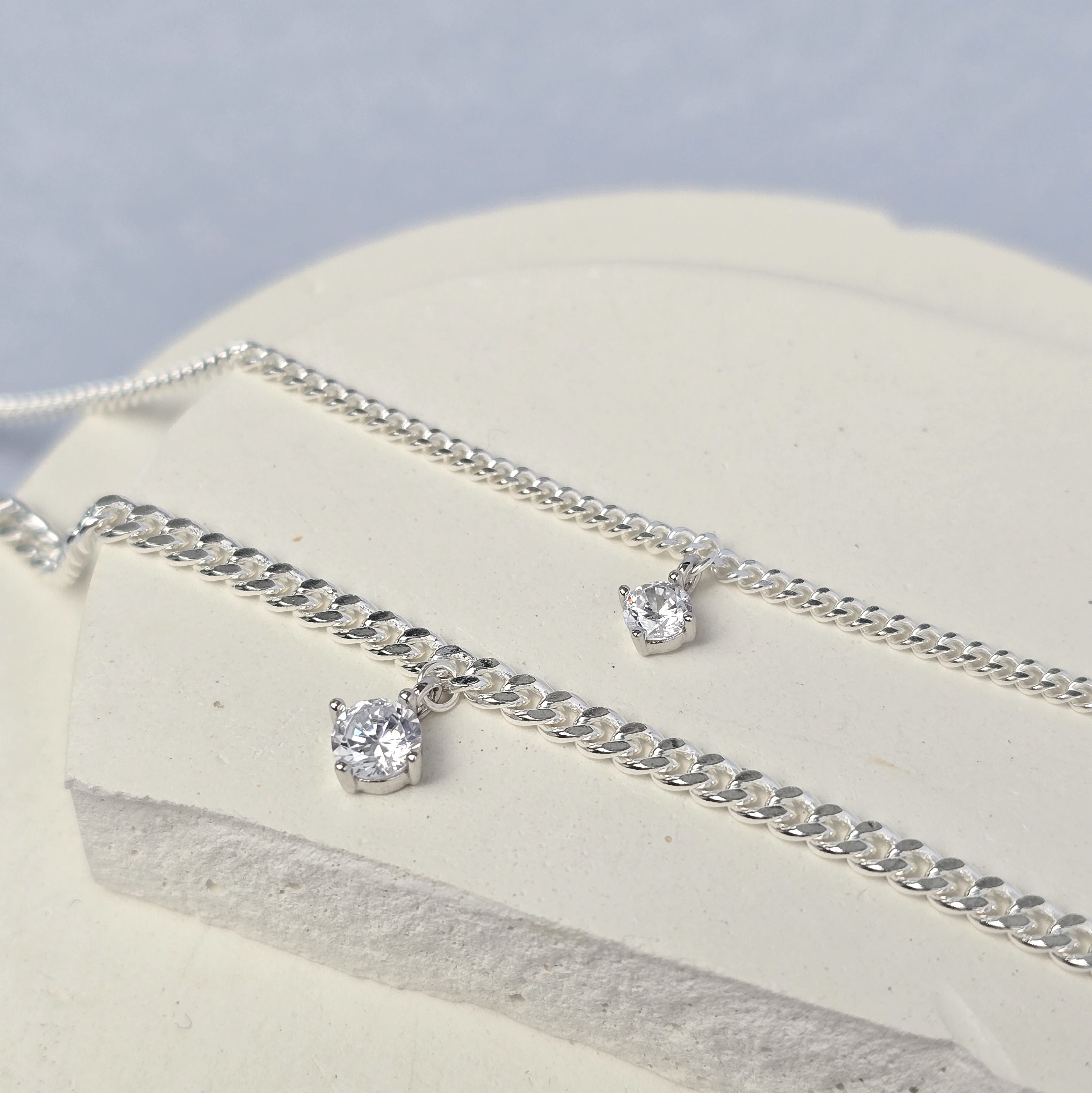 Sterling Silver Round Cubic Zirconia Charm