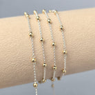 1.3mm Mixed Metal Satellite Chain - 14K Gold Filled & 925 Sterling Silver 925 Sterling Silver Chain / 1 Meter
