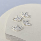 Sterling Silver Cubic Zirconia Fan Connector
