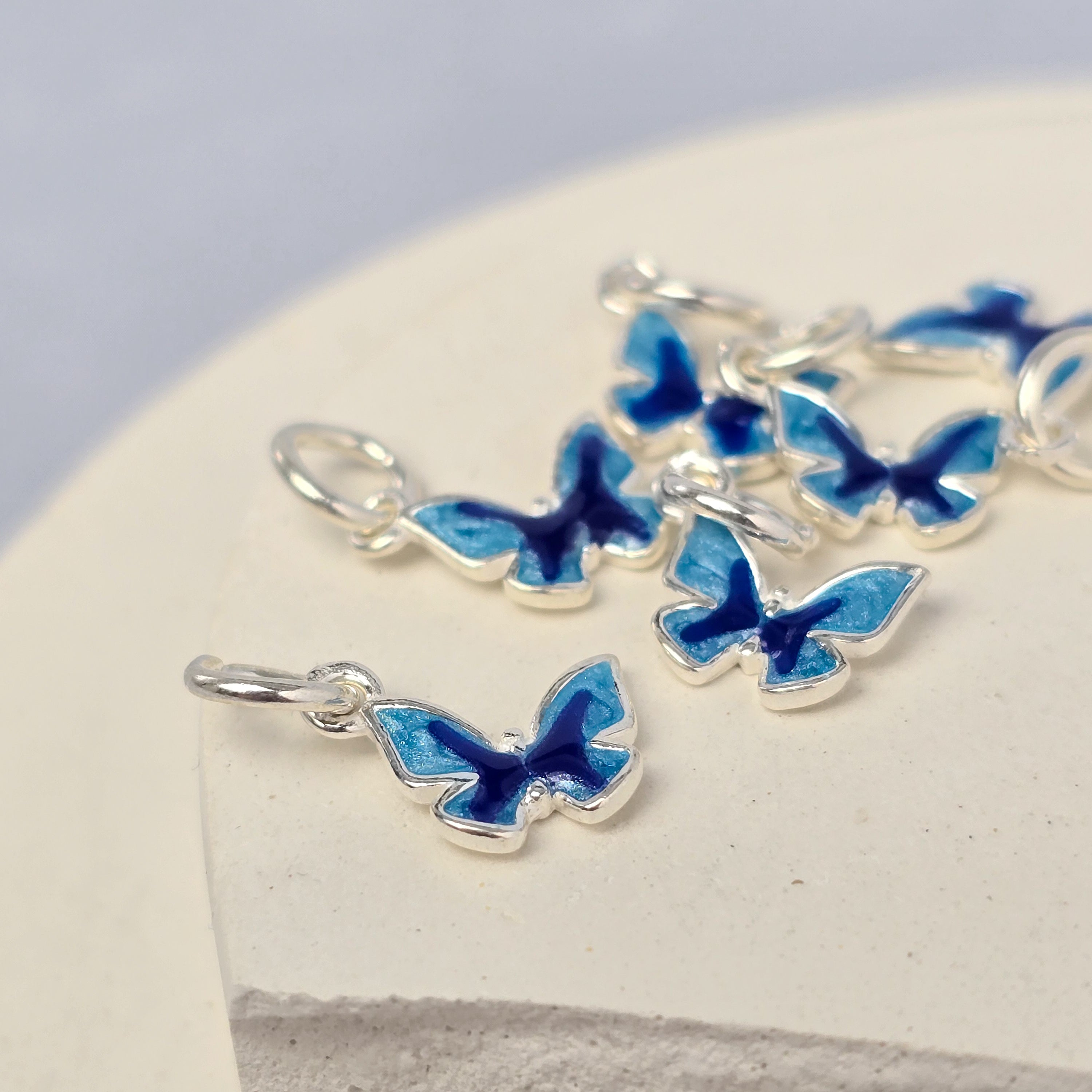 Sterling Silver Blue Butterfly Charm