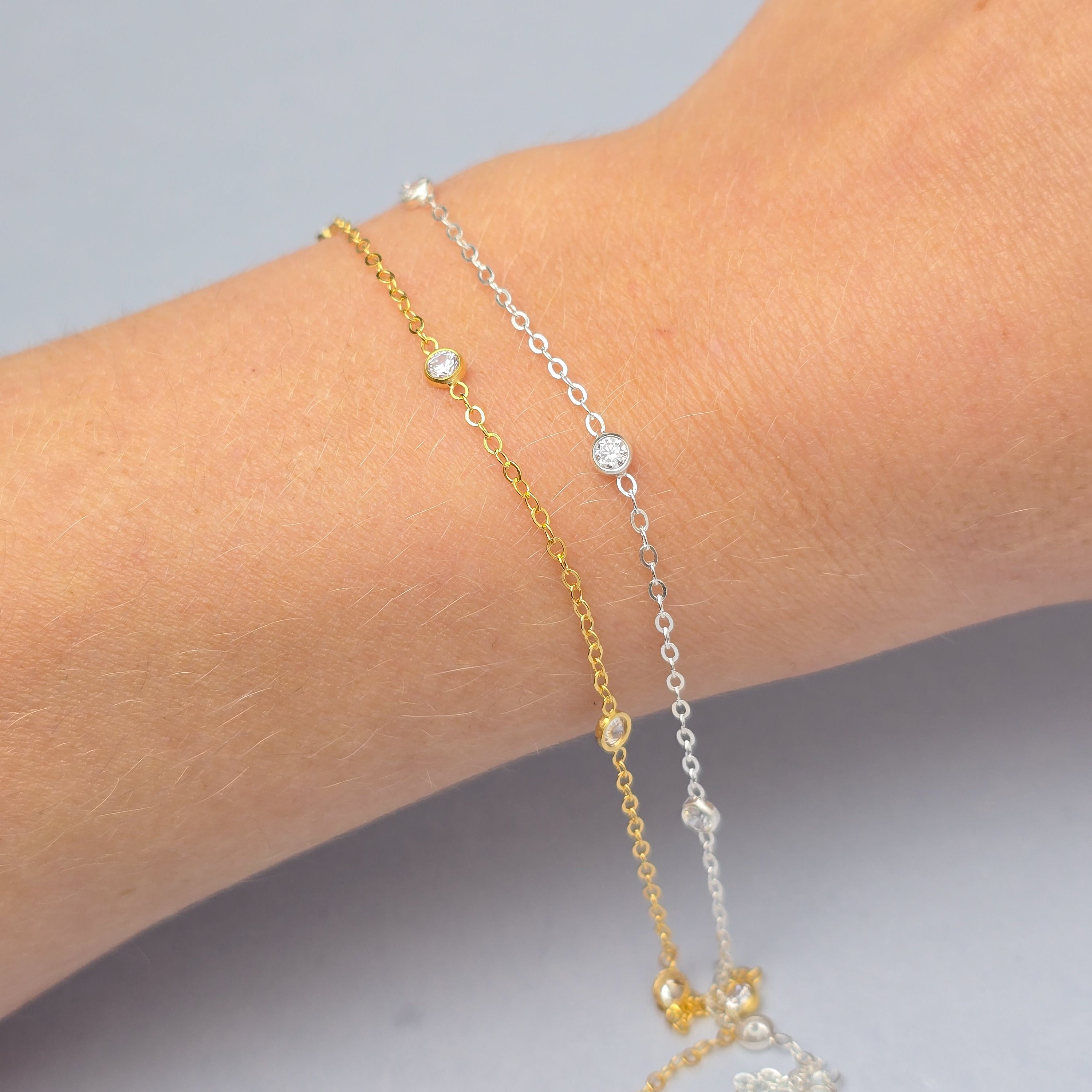 1.7mm Flat Cable Cubic Zirconia Chain