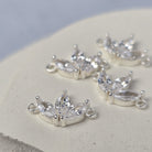 Sterling Silver Cubic Zirconia Fan Connector
