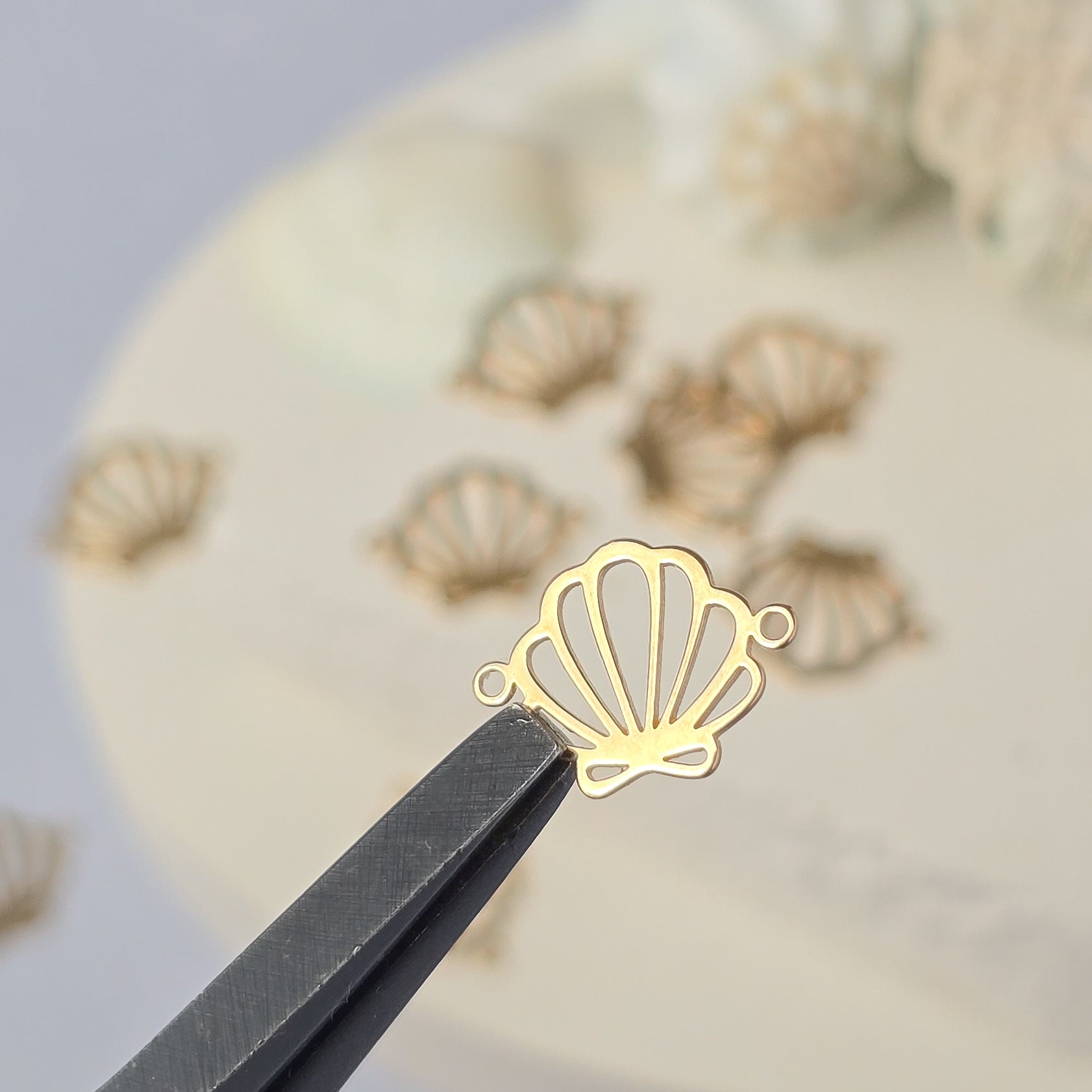 Sea Shell Connector Charm 14k Gold Filled