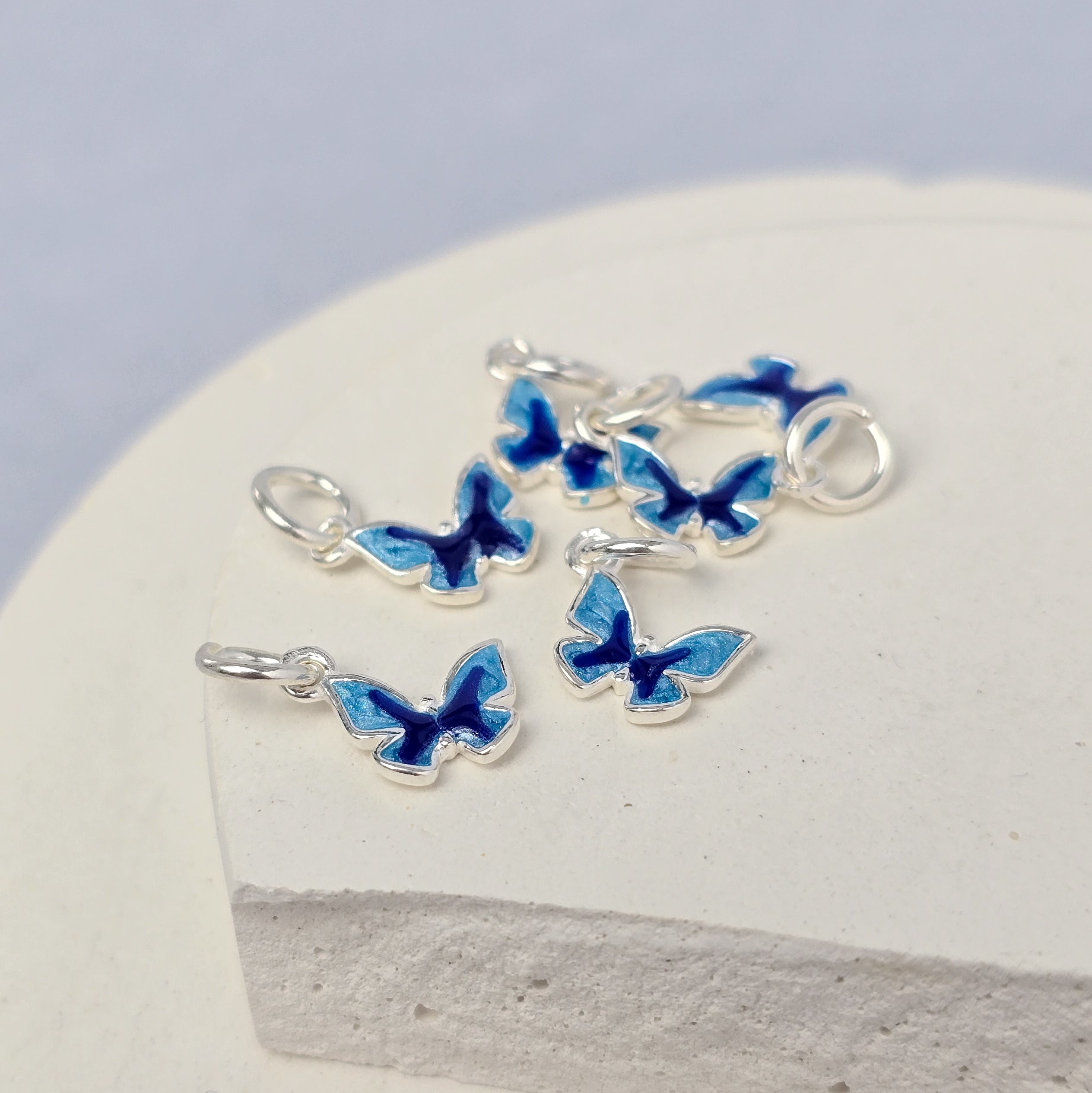 Sterling Silver Blue Butterfly Charm