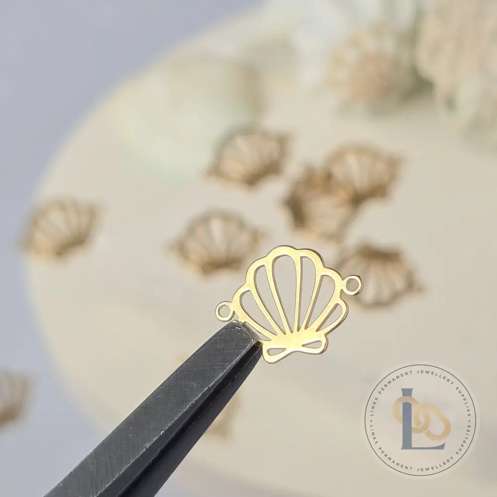 Sea Shell Connector Charm 14k Gold Filled