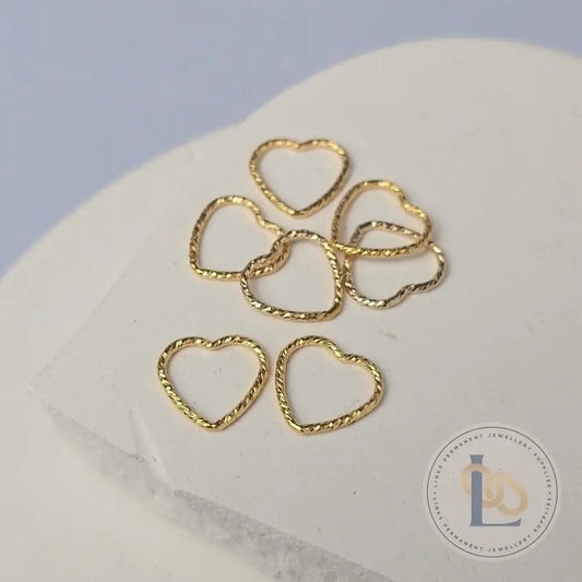 Sparkle Heart Connector 14k Gold Filled