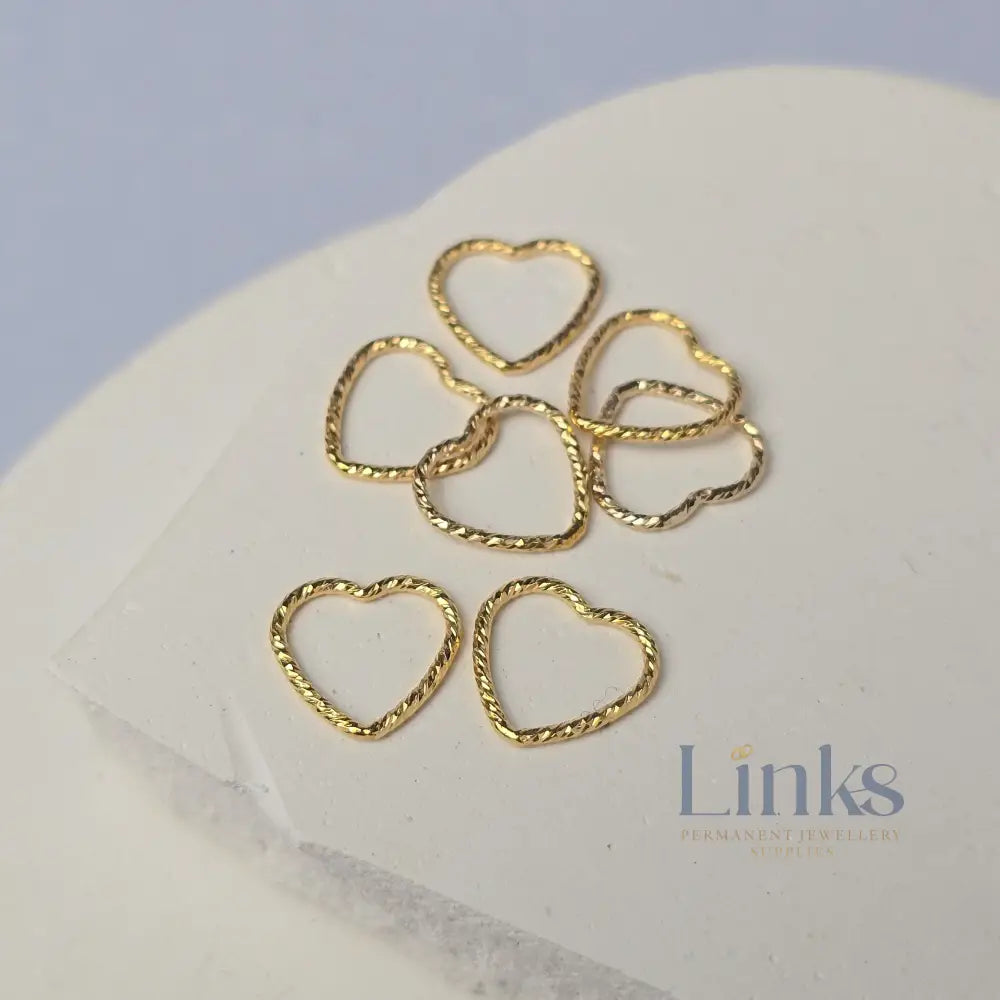 Sparkle Heart Connector 14k Gold Filled