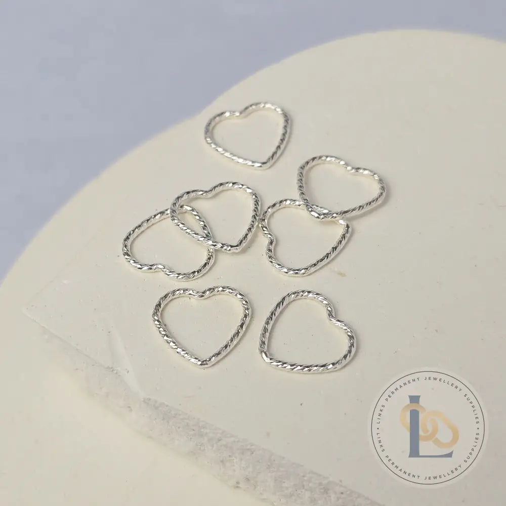 Sparkle Heart Connector Sterling Silver