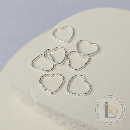 Sparkle Heart Connector Sterling Silver