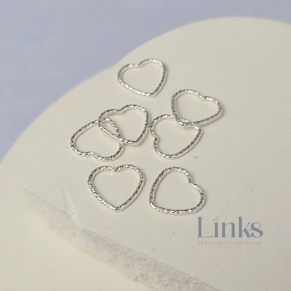 Sparkle Heart Connector Sterling Silver