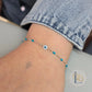 Stained Glass Blue Enamel Sunburst & Paperclip Chain