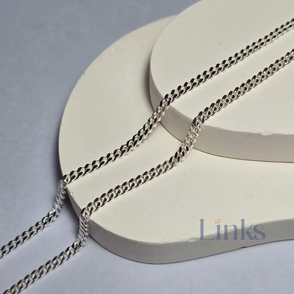 Sterling Silver 3Mm Chunky Curb Chain