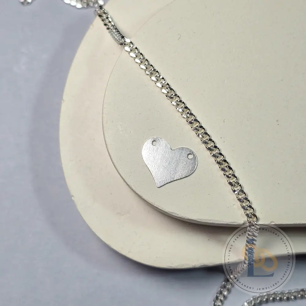 Sterling Silver Blank Heart Connector