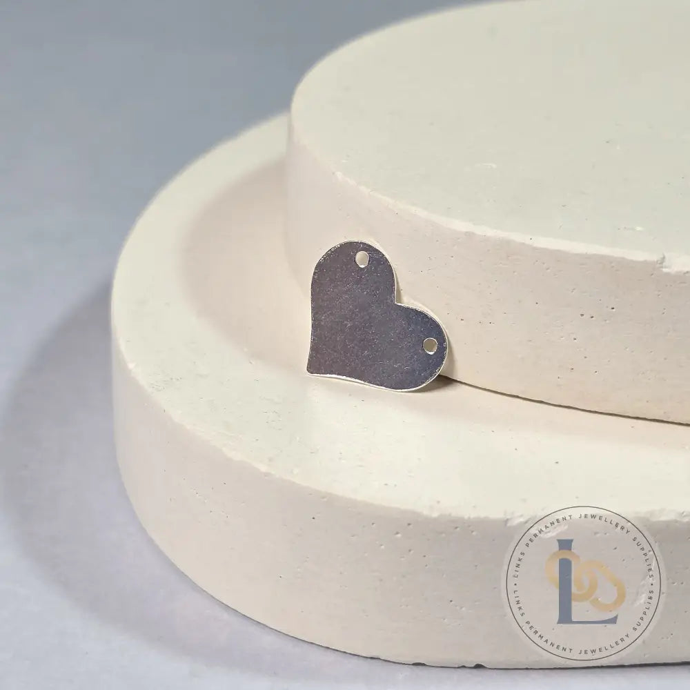 Sterling Silver Blank Heart Connector