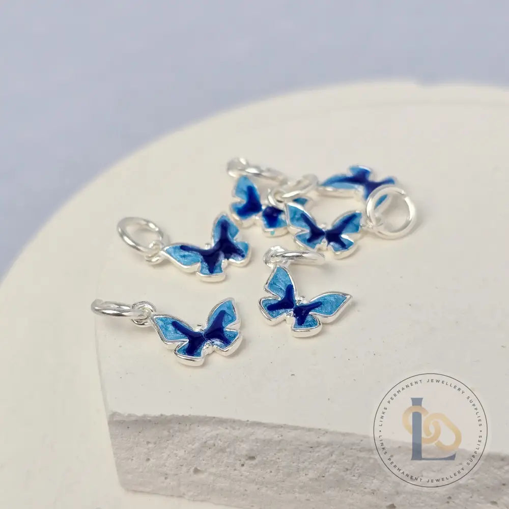 Sterling Silver Blue Butterfly Charm