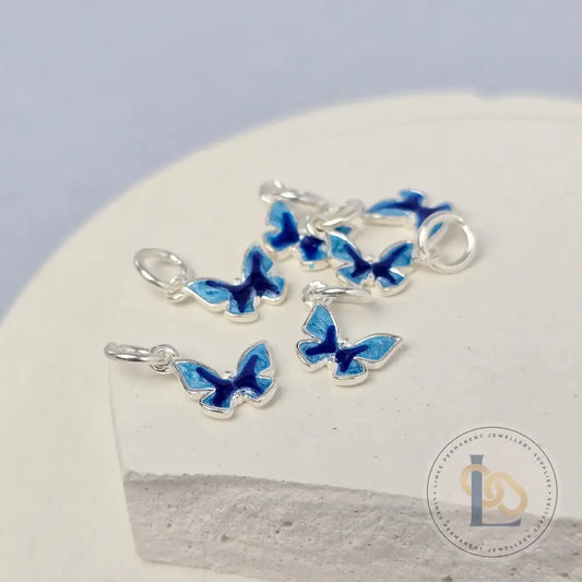 Sterling Silver Blue Butterfly Charm