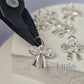 Sterling Silver Crystal Bow Charm