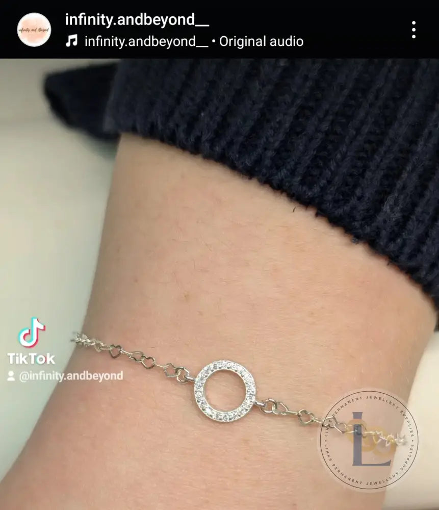 Sterling Silver Crystal Circle Connector