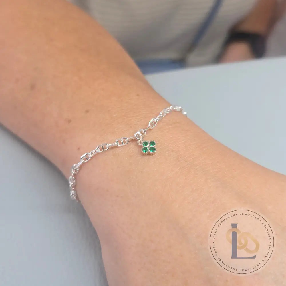 Sterling Silver Crystal Clover Pendant Charm