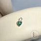 Sterling Silver Crystal Heart Pendant Charm Green