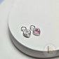 Sterling Silver Crystal Heart Pendant Charm Pink
