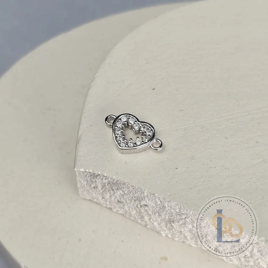 Crystal Hollow Heart Connector