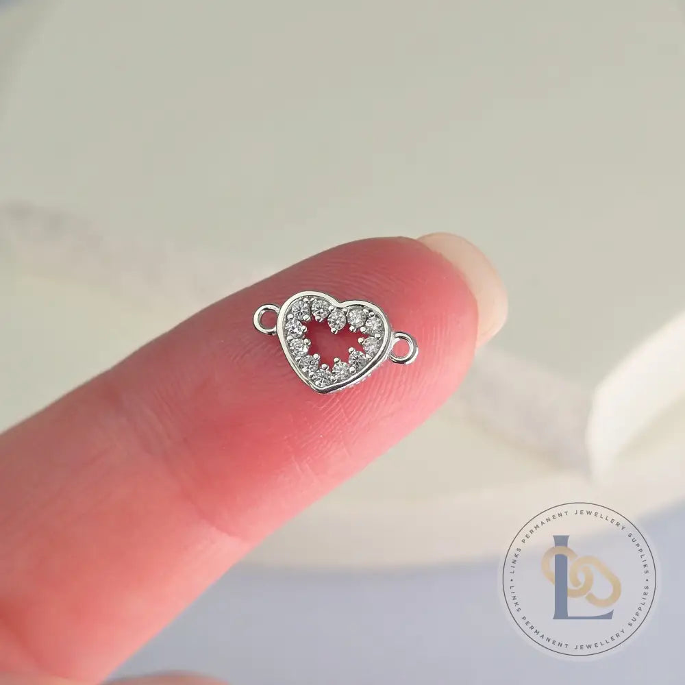 Crystal Hollow Heart Connector