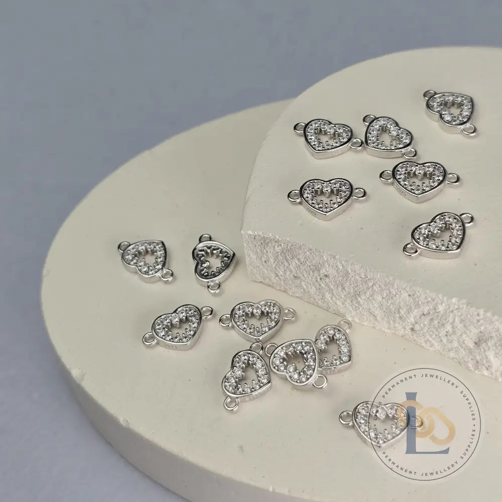 Crystal Hollow Heart Connector