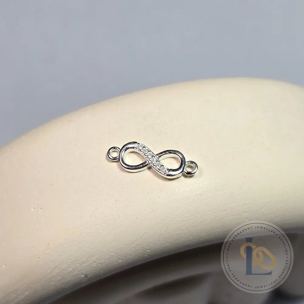 Sterling Silver Crystal Infinity Connector Charm