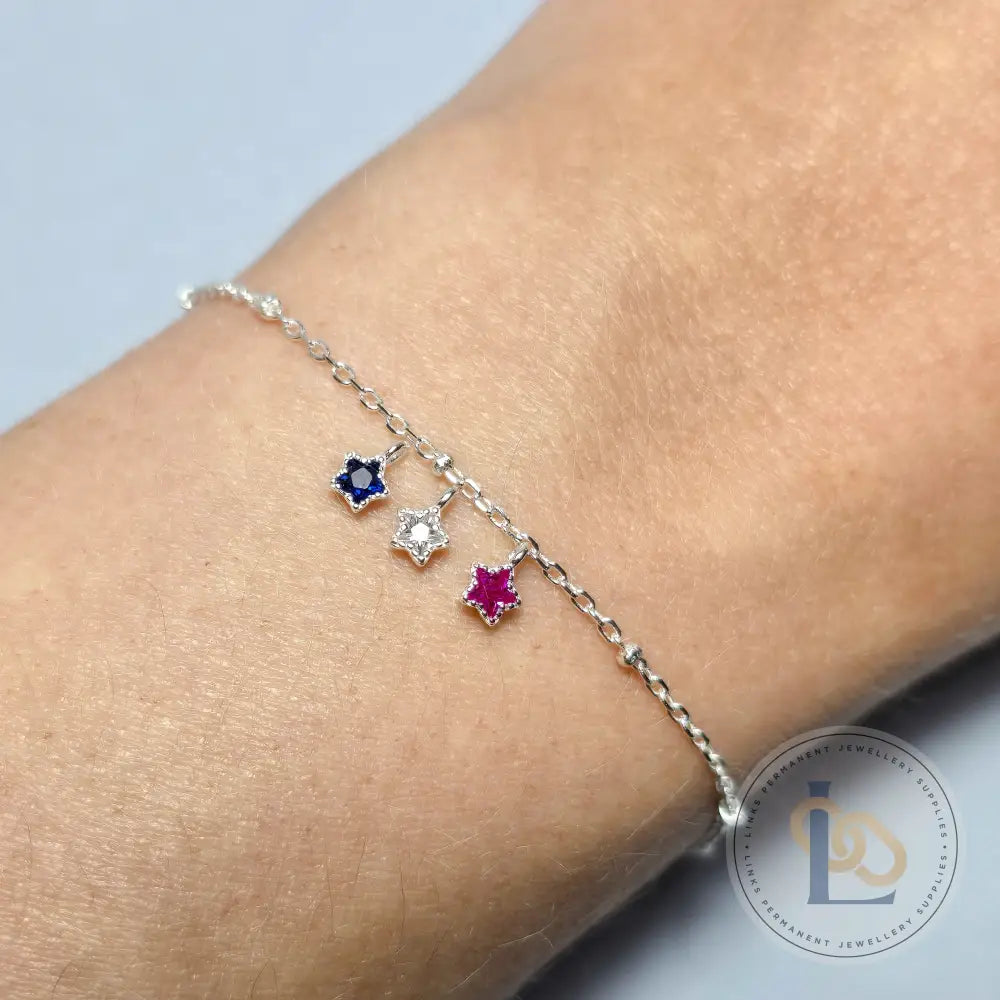 Sterling Silver Crystal Star Pendant Charm