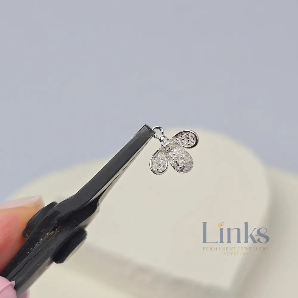 Sterling Silver Cubic Zirconia Bee Charm