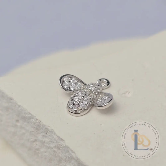 Sterling Silver Cubic Zirconia Bee Charm
