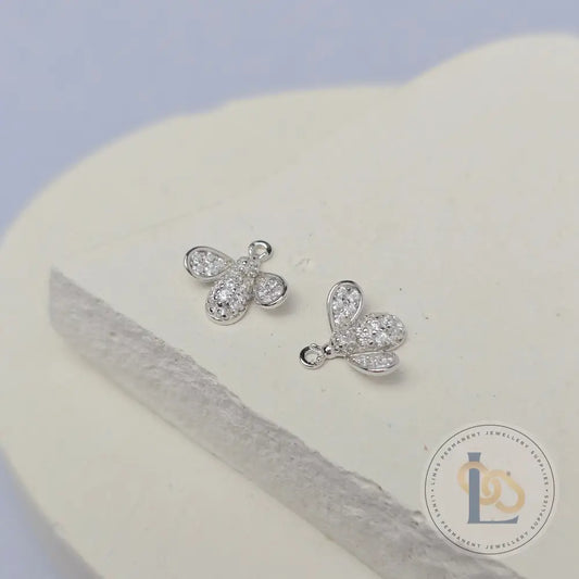 Sterling Silver Cubic Zirconia Bee Charm