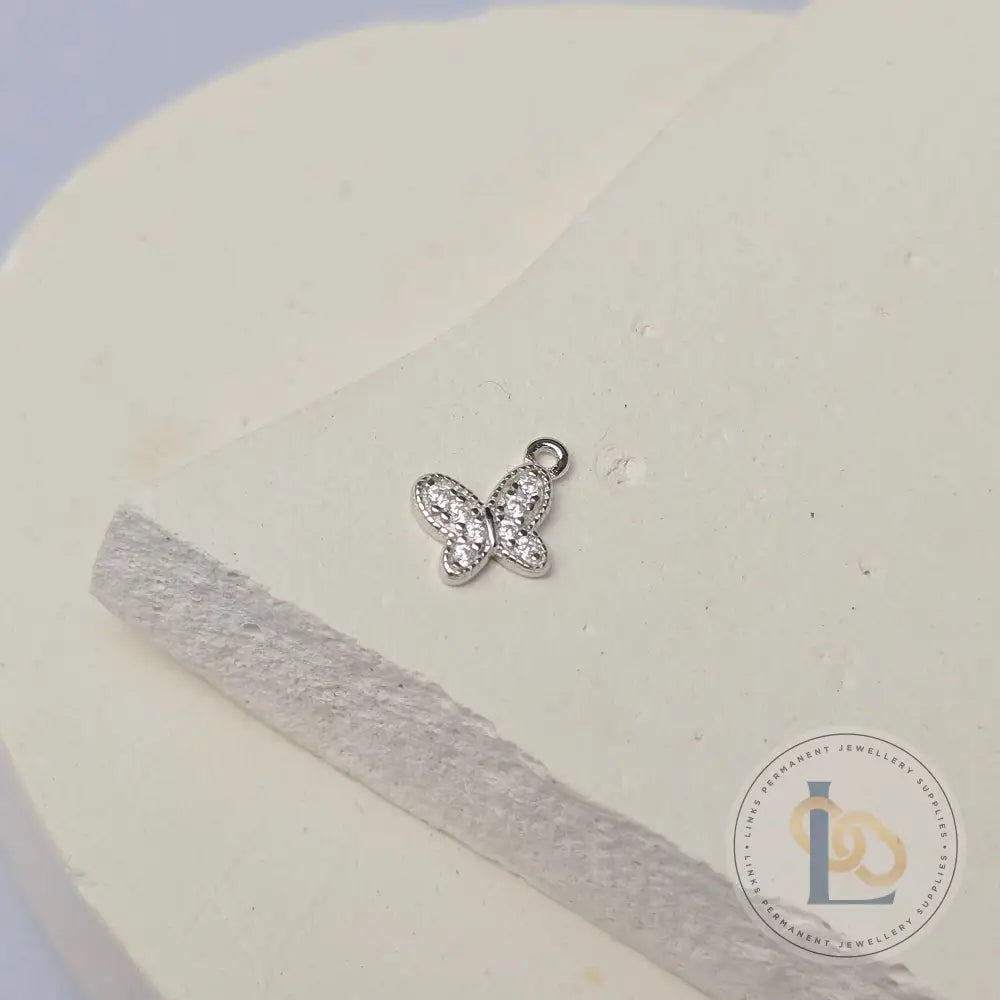 Sterling Silver Cubic Zirconia Dainty Butterfly