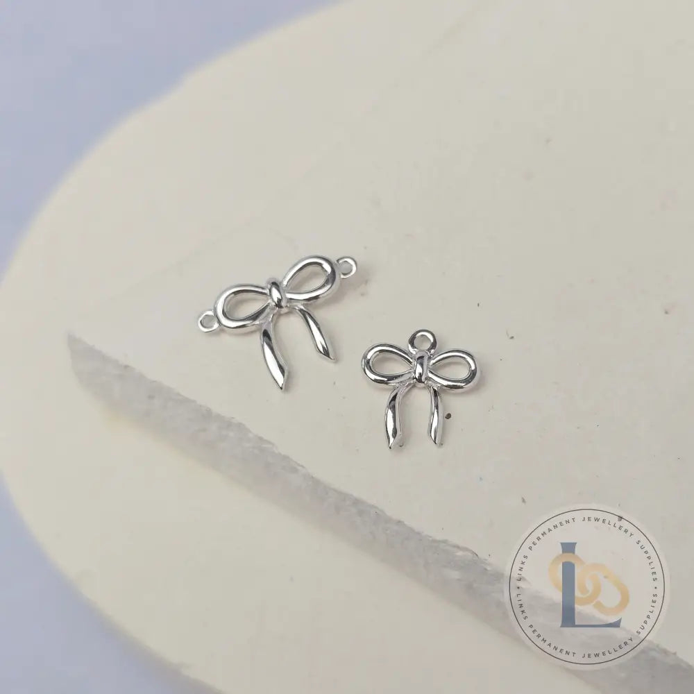 Sterling Silver Dainty Bow Connector