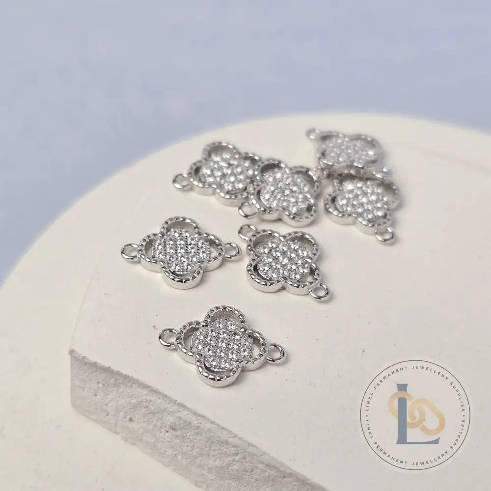 Sterling Silver Double Clover Connector