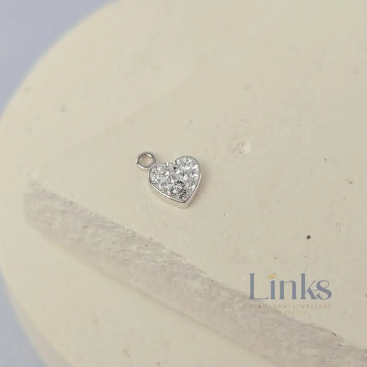 Sterling Silver Mini Crystal Heart Charm