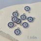 Sterling Silver Round Crystal Evil Eye Charm