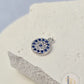 Sterling Silver Round Crystal Evil Eye Charm