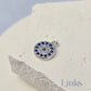 Sterling Silver Round Crystal Evil Eye Charm