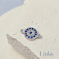 Sterling Silver Round Crystal Evil Eye Connector