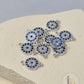 Sterling Silver Round Crystal Evil Eye Connector