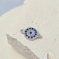 Sterling Silver Round Crystal Evil Eye Connector