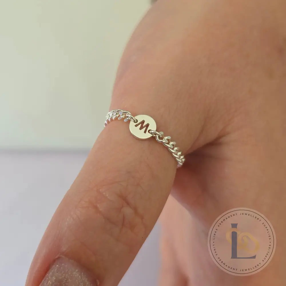 Sterling Silver Round Initial Connector Charm