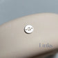 Sterling Silver Round Initial Connector Charm - Links Permanent Jewellery Supplies