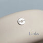 Sterling Silver Round Initial Connector Charm - Links Permanent Jewellery Supplies