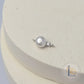 Sterling Silver Round Pearl Connector with Tiny CZ Stone Charms