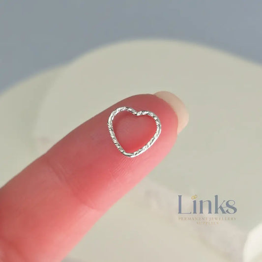 Sterling Silver Sparkle Heart Connector