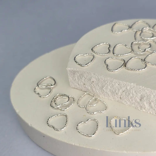 Sterling Silver Sparkle Heart Connector